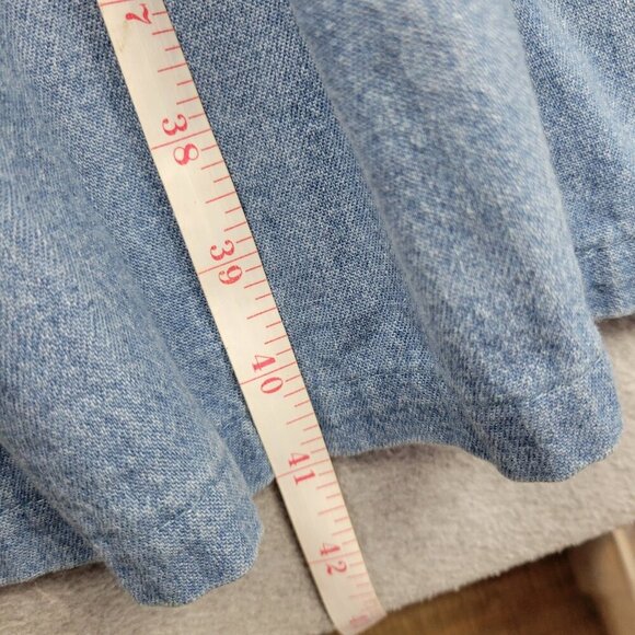 Vintage 80s FADS Womens Size 8 Petite Denim Dress Button Up Lace Pleated Modest - Picture 8 of 16